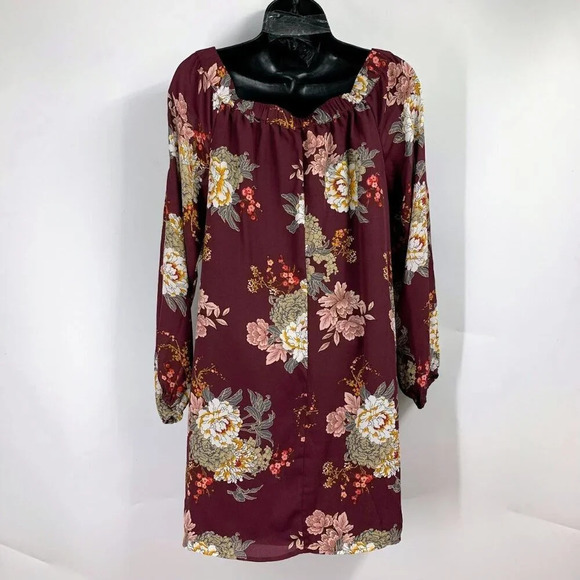 Ali & Jay Women's Jade‎ Slit Shoulder Long Sleeve Floral Mini Dress Size M NWT - Picture 2 of 15